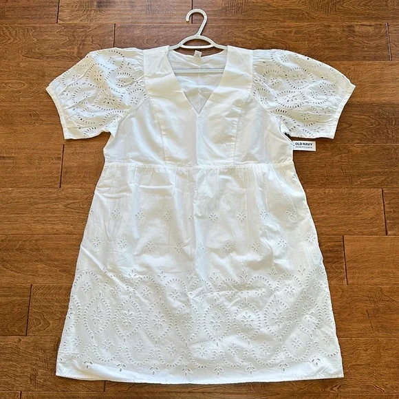 old navy white mini dress Old Navy Women's Sleeveless Drop-Waist Swing Mini Dress - Multi
